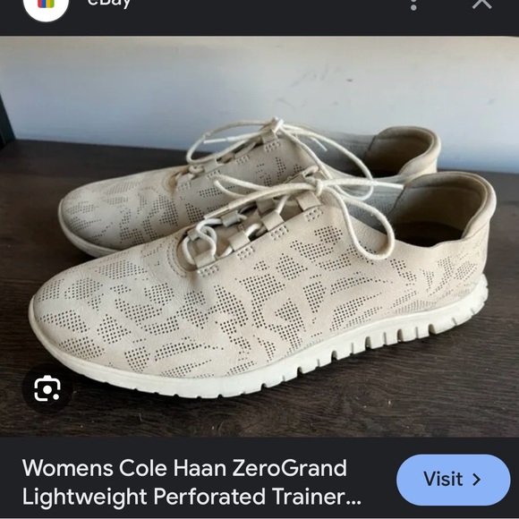 Cole Haan zerogrand perforated  trainer beige in color size 7B - Picture 4 of 4